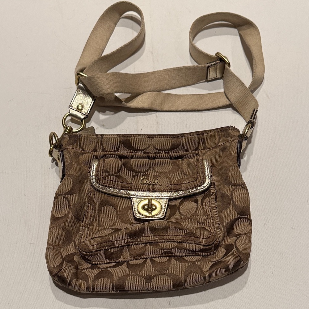 Coach Tan Signature Crossbody Bag